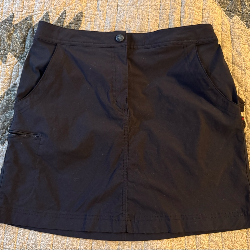 L.L. Bean Black Button-Detail Skirt